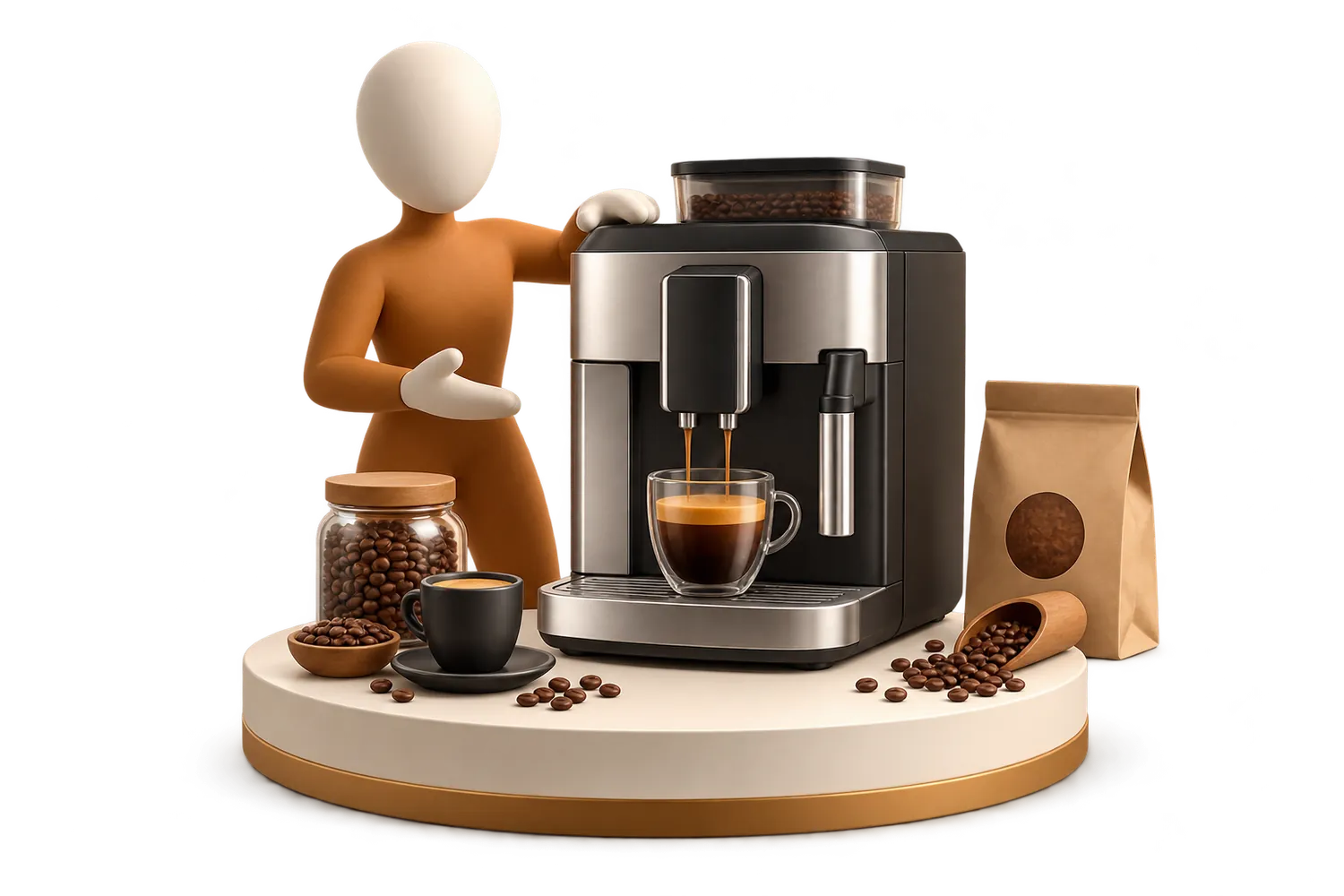 Une machine à café emballée avec une étiquette de prix